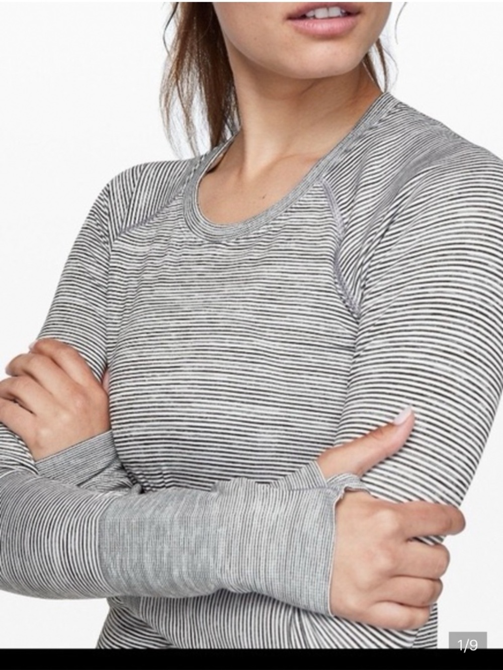 lululemon swiftly speed long sleeve crop striped SZ 6